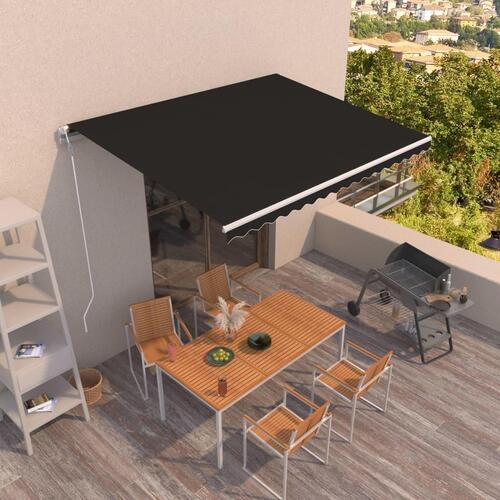 Markise 400x350 cm automatisk betjening antracitgrå
