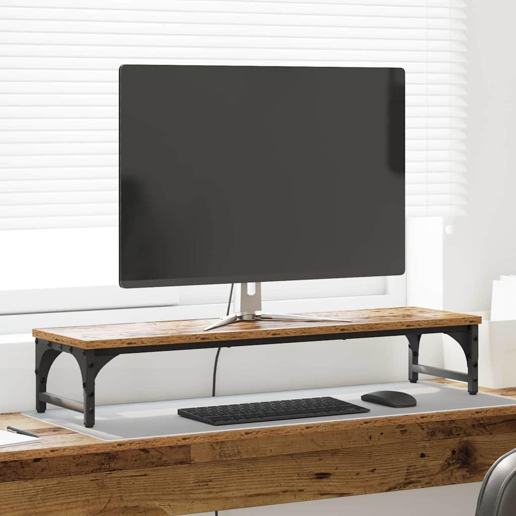 Monitor Stativ Gammelt træ 85 x 23 x 15,5 cm Konstrueret træ billede