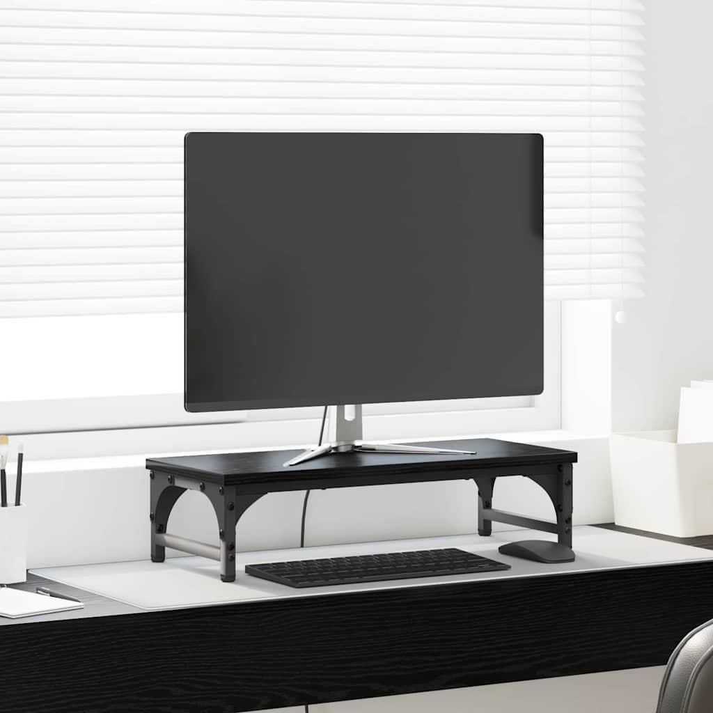 Monitor Stativ Sort eg 55 x 23 x 14 cm Konstrueret træ billede