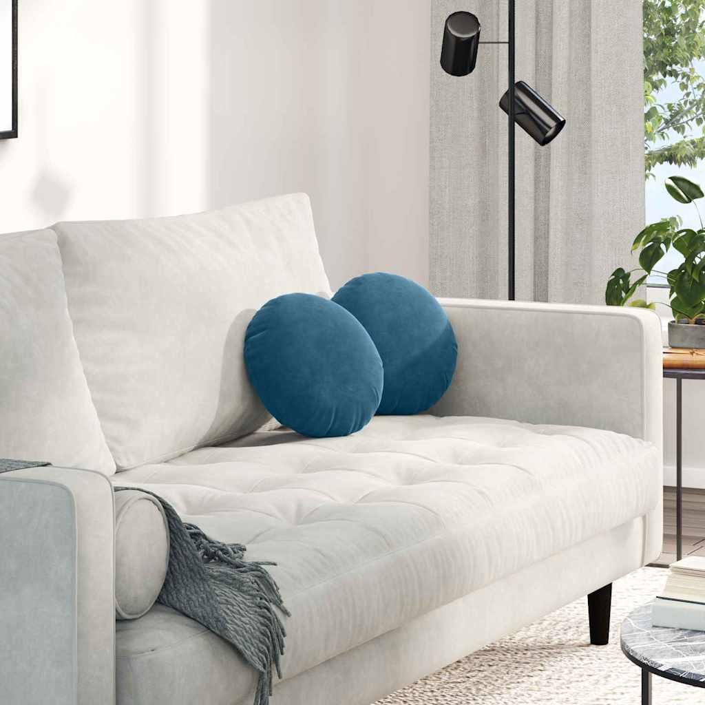 Sædepuder 2 stk Blå Ø 40 x 13 cm Fløjl billede