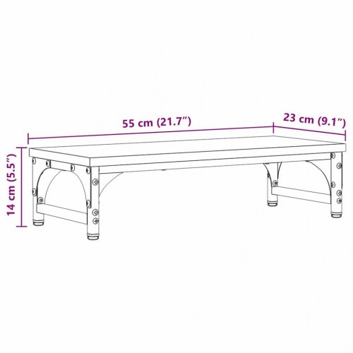 Monitorstativ i gammelt træ - 55 x 23 x 14 cm