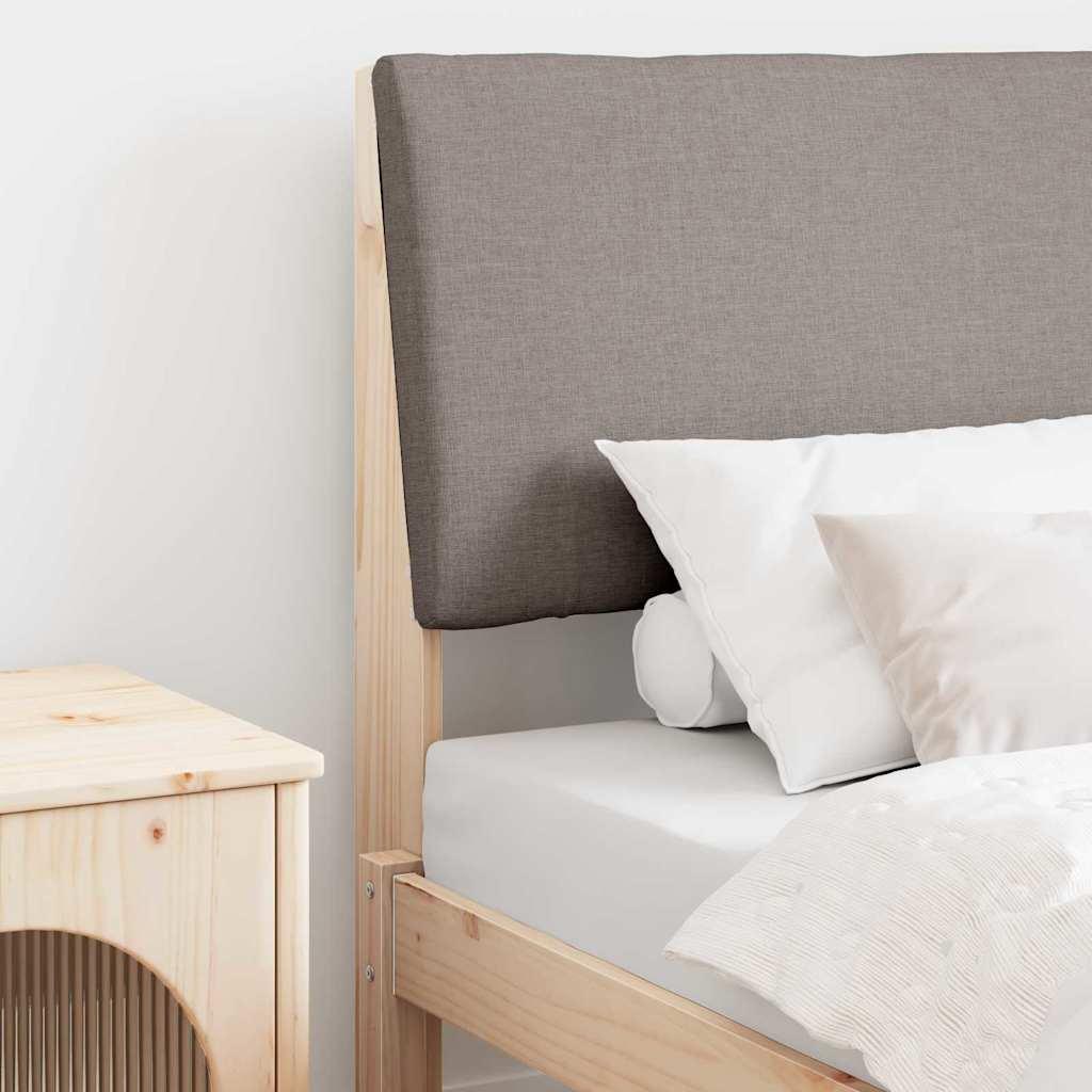 Polstret sengegavl Gråbrun 75 cm Massiv fyrretræ billede