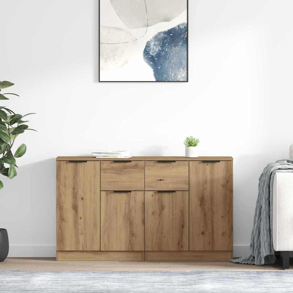 Sideborde 2 stk i artisan egetræ 60 x 30 x 70 cm skænk billede