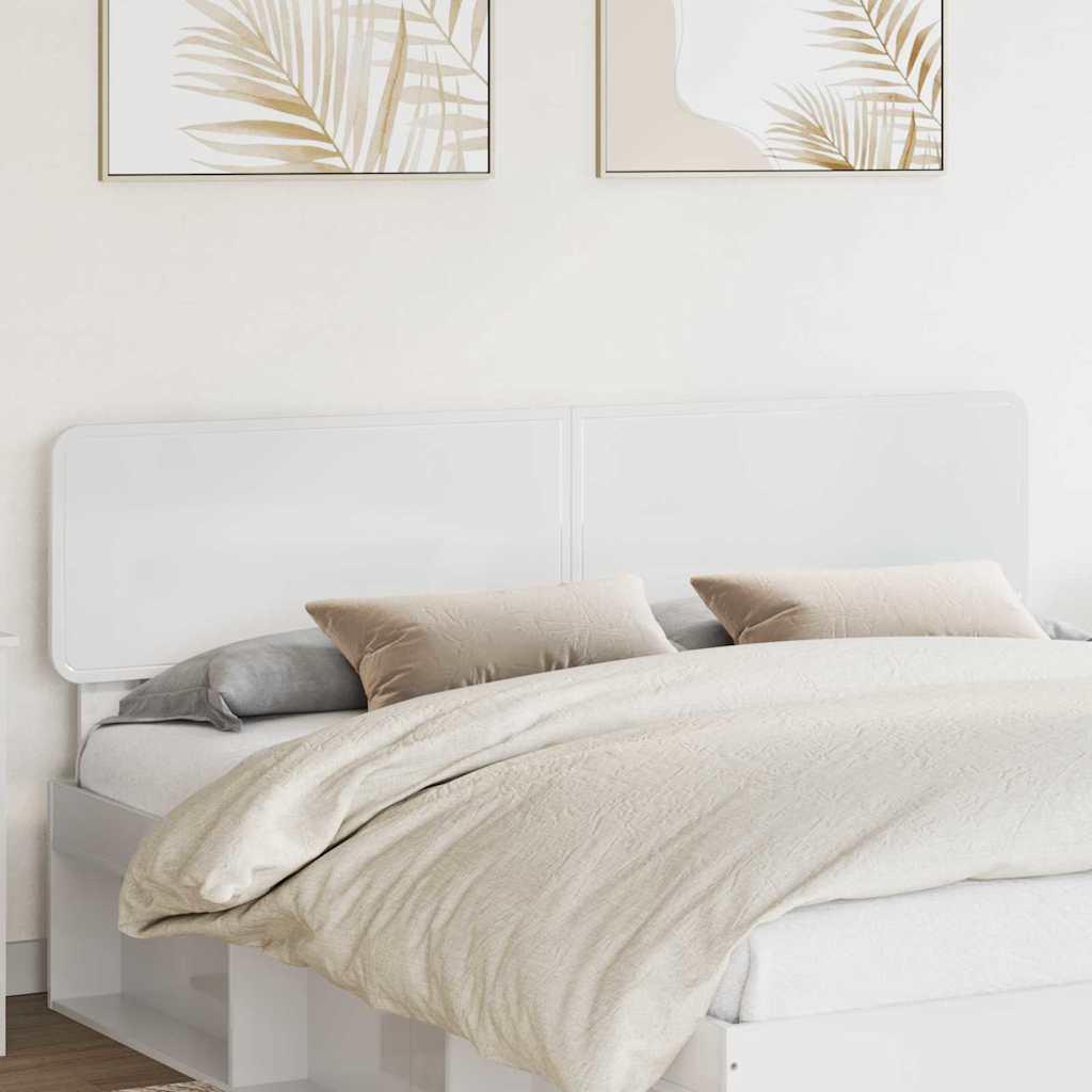 Sengegavl i gloss hvid - konstrueret træ, 203 × 90 cm billede