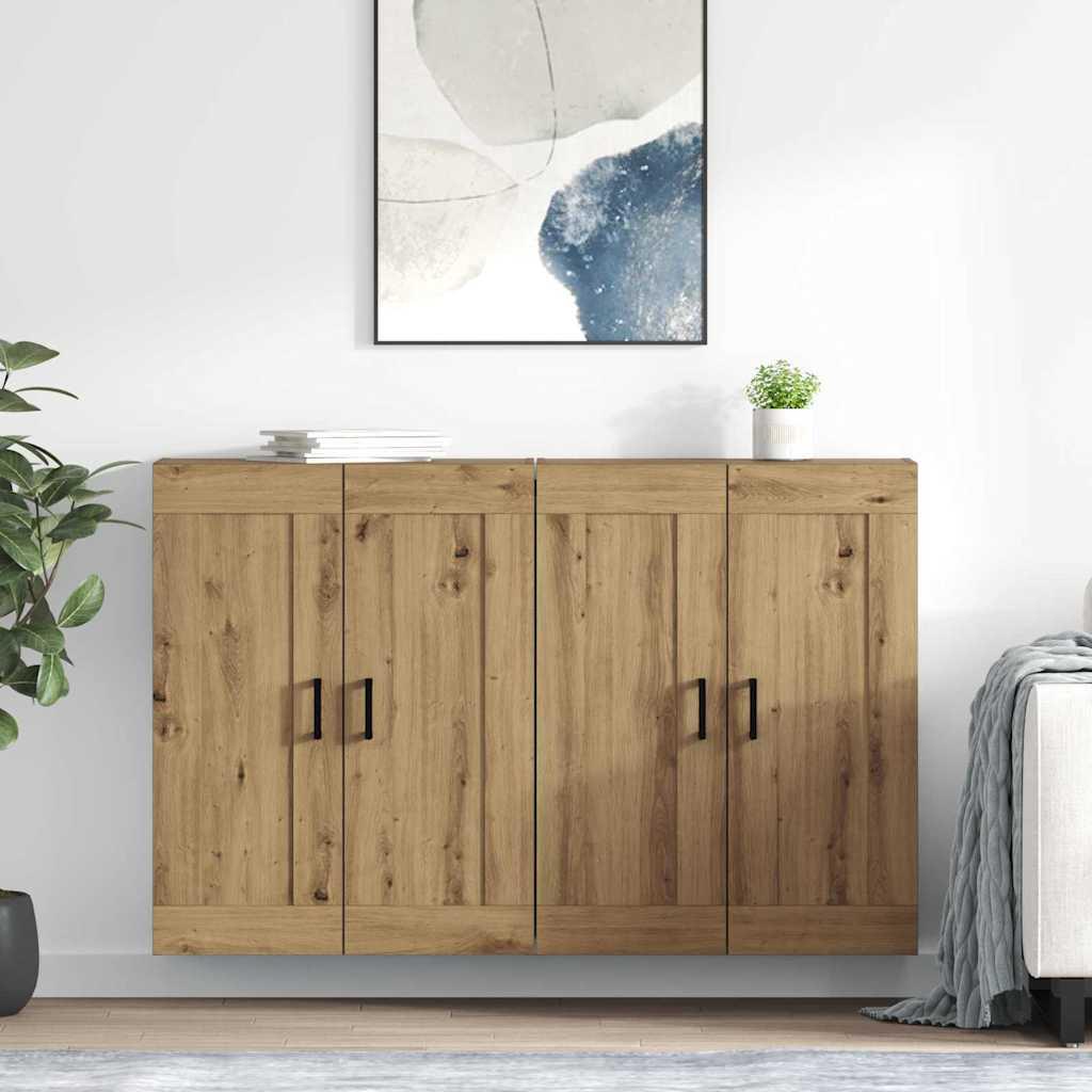 Væghængte Skabe 2 stk Artisan Egetræ 69,5 x 34 x 90 cm billede