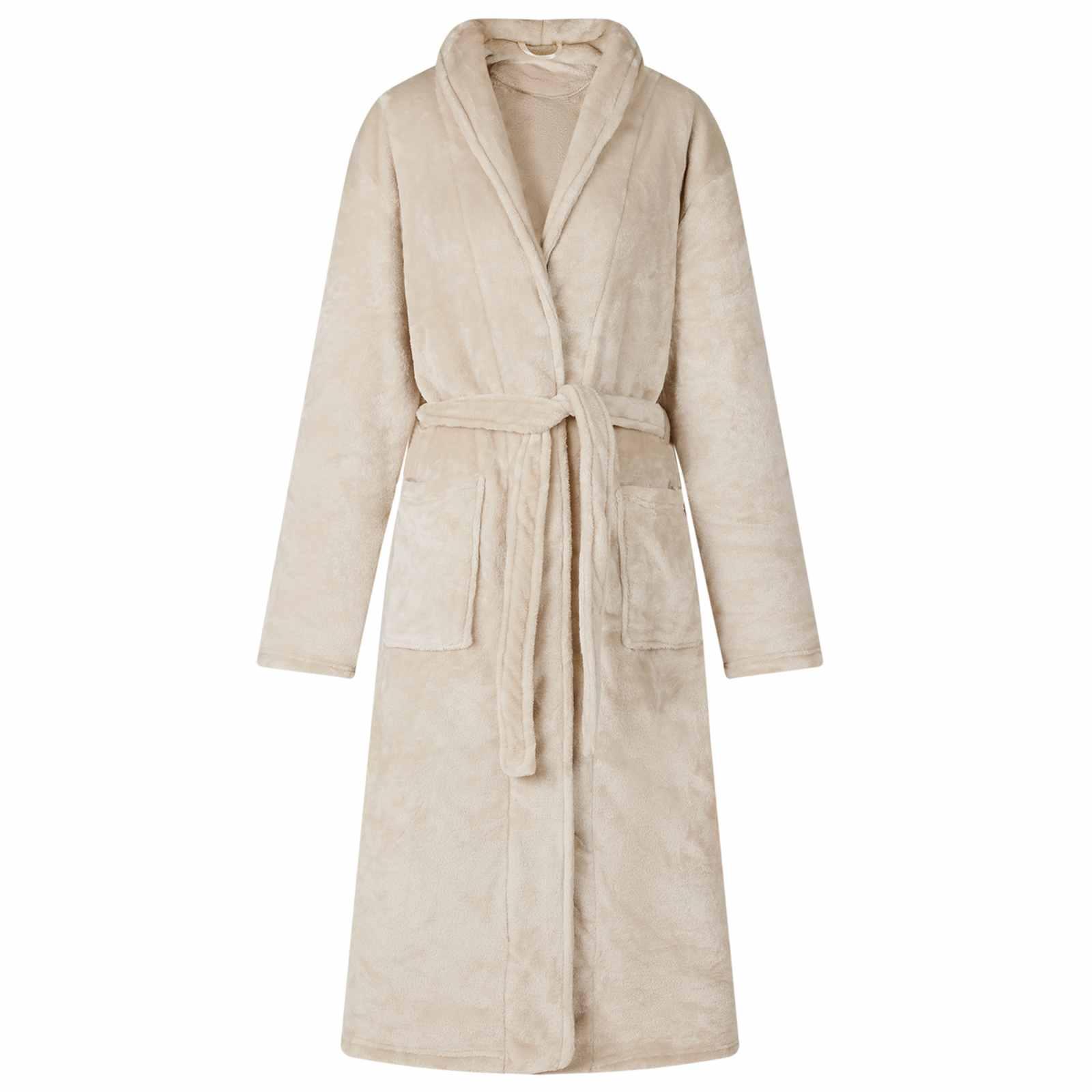 Badekåbe uden hætte Beige m Flannel billede