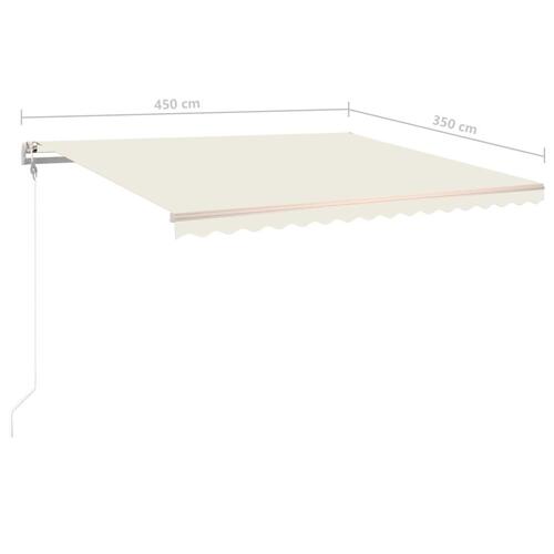Markise 450x350 cm automatisk betjening cremefarvet