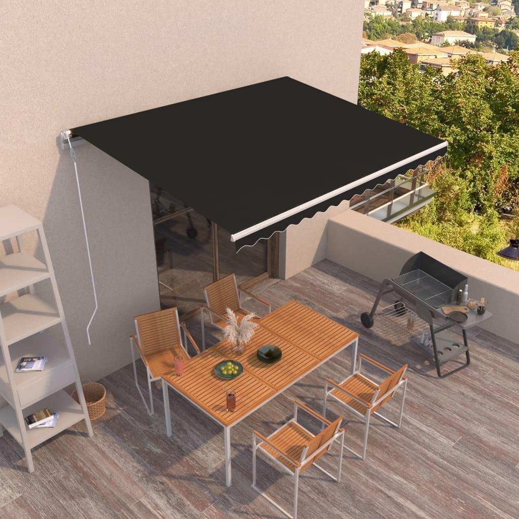 Markise 450x350 cm automatisk betjening antracitgrå