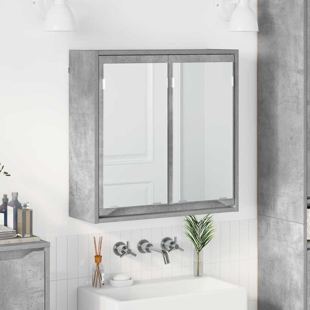 Badeværelsesspejlskab Beton Grå 60 x 20 x 60 cm Konstrueret træ billede