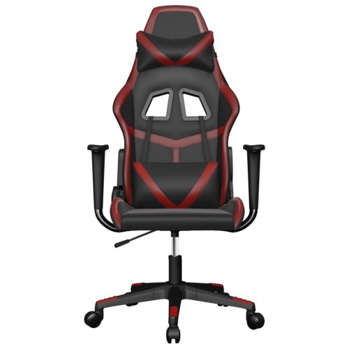 Gamingstol med massagefunktion - sort og vinrød