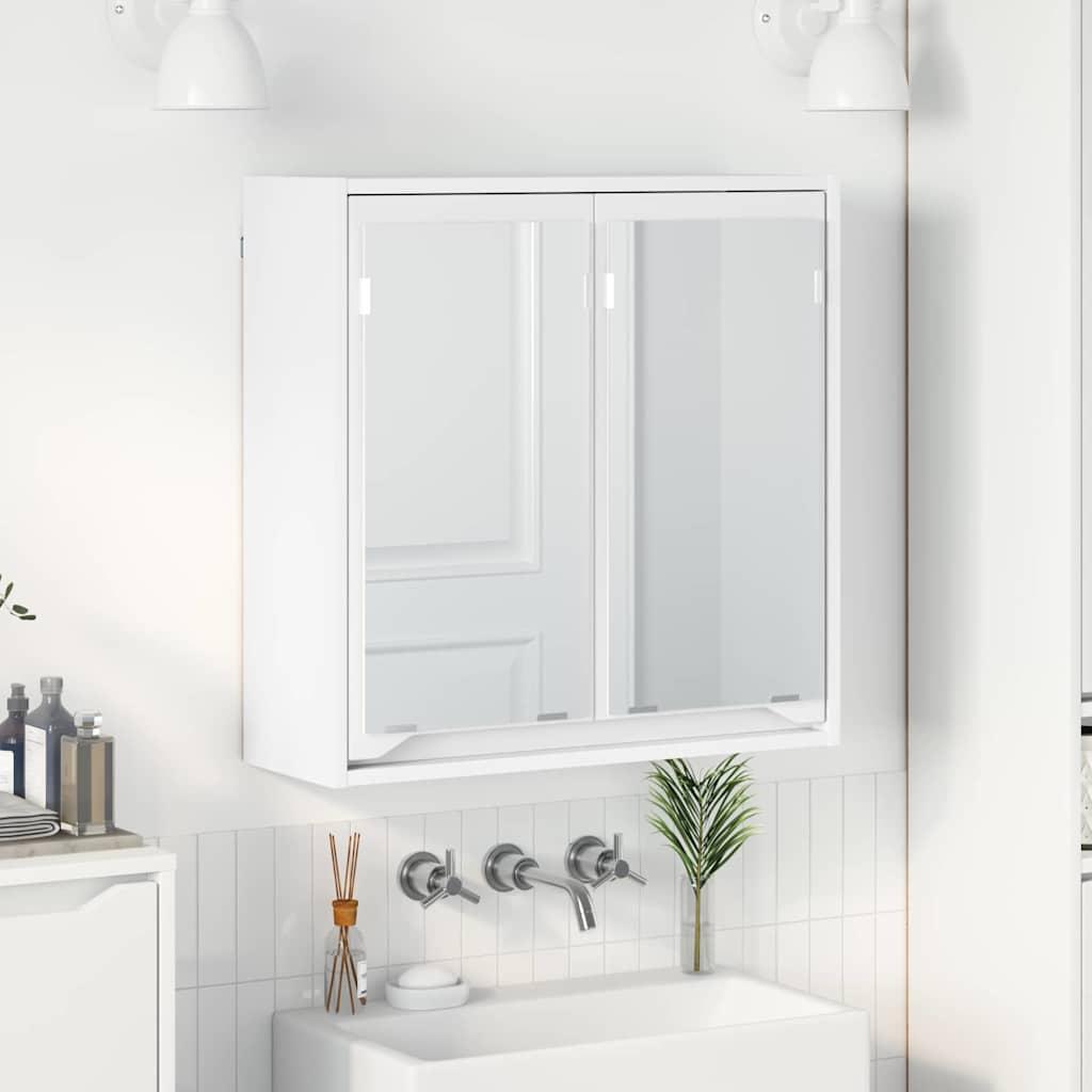 Badeværelsesspejlskab Hvid 60 x 20 x 60 cm Konstrueret træ billede