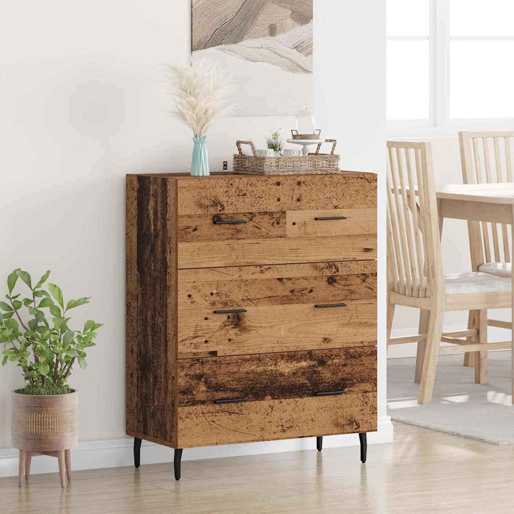 Sidebord Gammelt træ 69,5 x 34 x 90 cm Ingeniørt træ og jern billede
