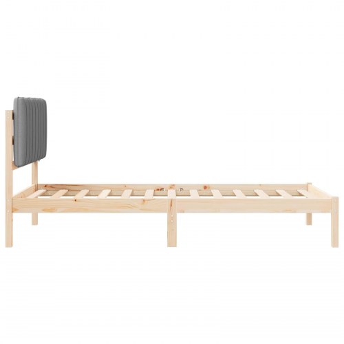 Sengestel med polstret hovedgavl - lysegrå 100 x 200 cm