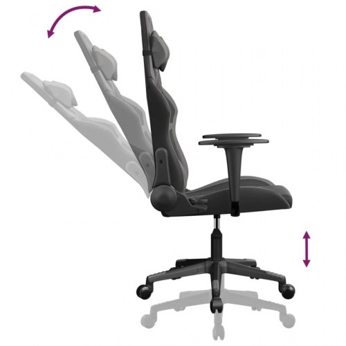 Gamingstol med massagefunktion - sort og grå