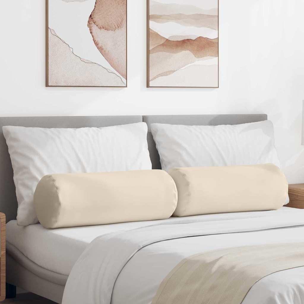 Bolsterpuder 2 stk Beige Ø 25 x 70 cm Mikrofiberstof billede