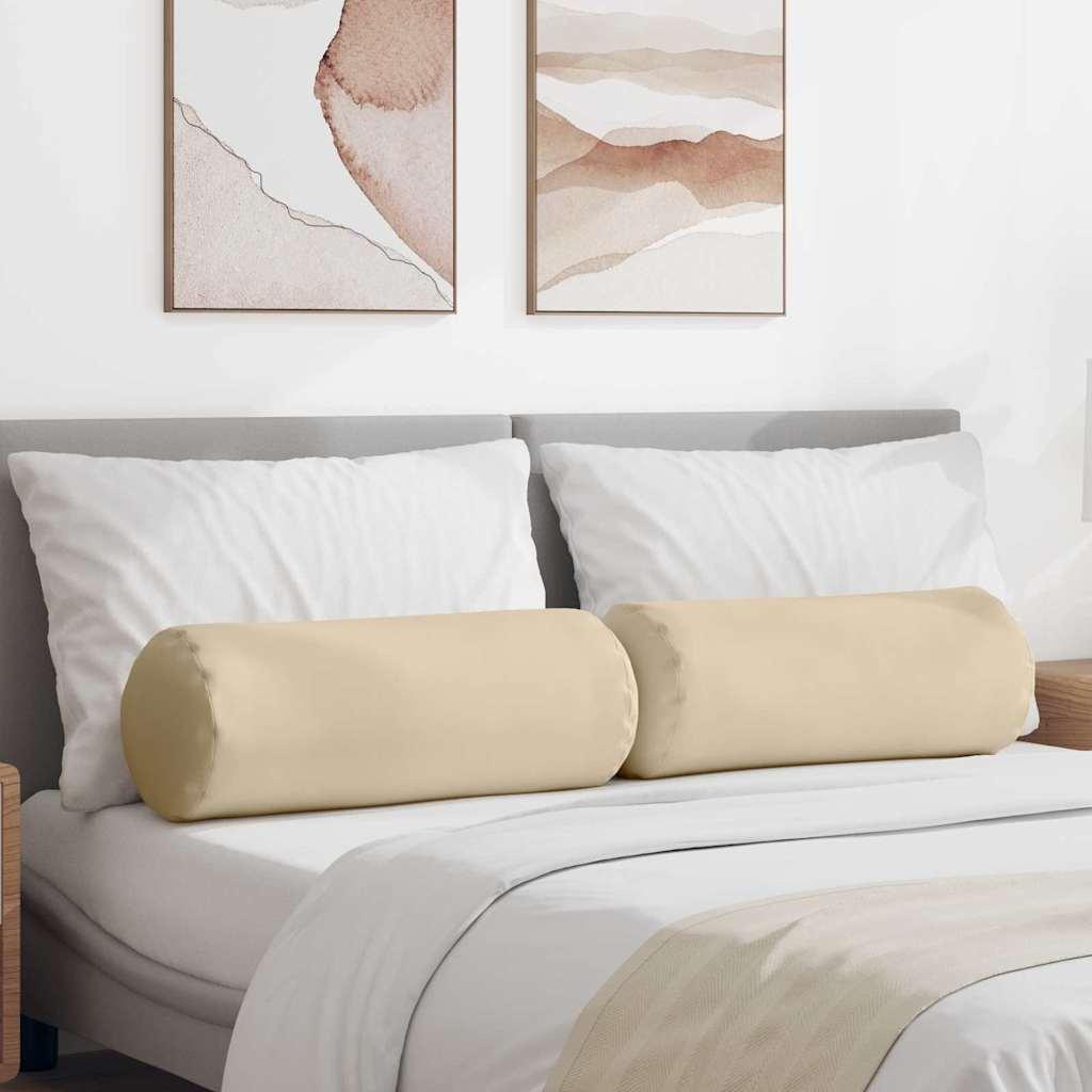 Bolsterpuder 2 stk Creme Ø 25 x 70 cm Mikrofiberstof billede