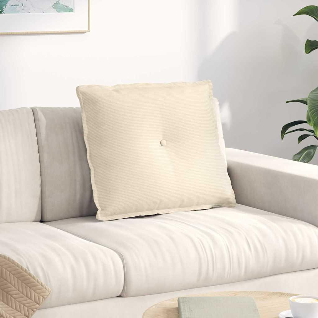 Rygpude Creme 60 x 50 cm Velourstof billede