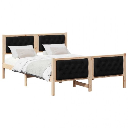 Sengestel med hovedgærde 150 x 200 cm - sort