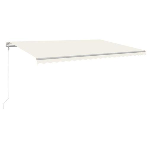 Markise m. LED + vindsensor 500x350 cm automatisk cremefarvet
