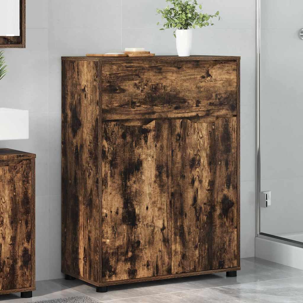 Badeværelsesskab Røget eg 72,5 x 36,5 x 100 cm Konstrueret træ billede