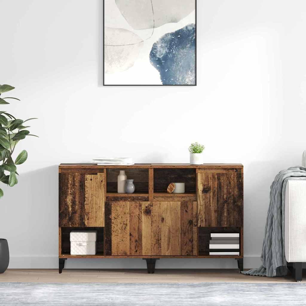 Sidebords 2 stk Gammelt træ 60 x 35 x 70 cm Konstrueret træ billede