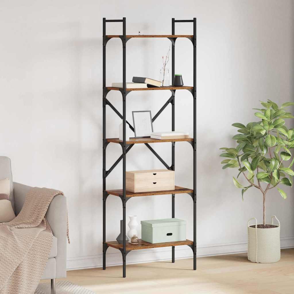 Bogreol Gammelt træ 56 x 32 x 174 cm Konstrueret træ billede