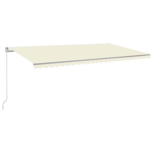Markise m. LED-lys 600x350 cm manuel betjening cremefarvet