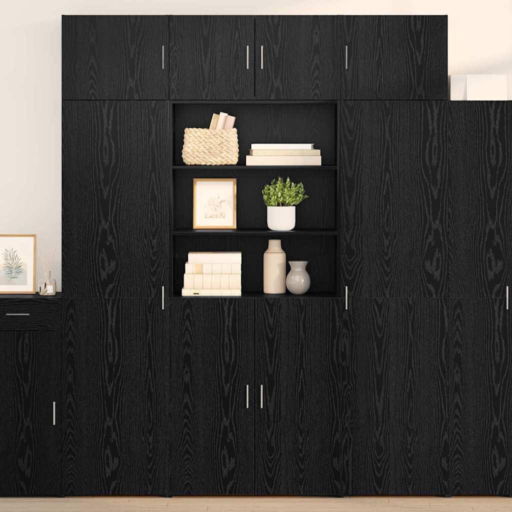Opbevaringsskab Sort eg 80 x 42,5 x 225 cm Konstrueret træ billede