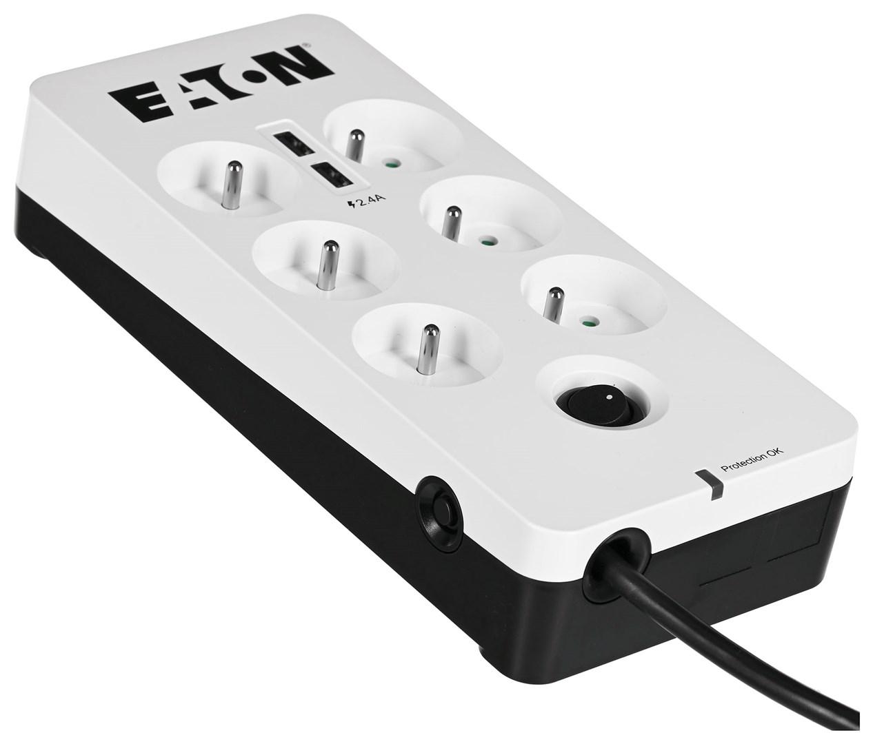 Stikdåse med overspændingsbeskyttelse – EATON Protection Box 6 USB FR billede