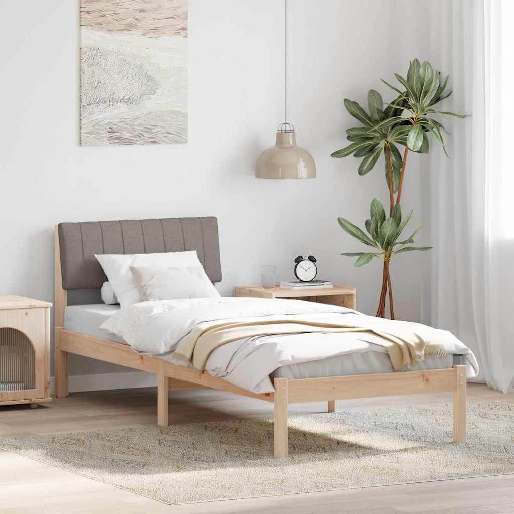 Sengestel Brun og taupe 75 x 190 cm Massivt fyrretræ billede