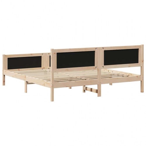 Sengestel med hovedgærde mørkegrå 160 x 200 cm massiv fyrretræ