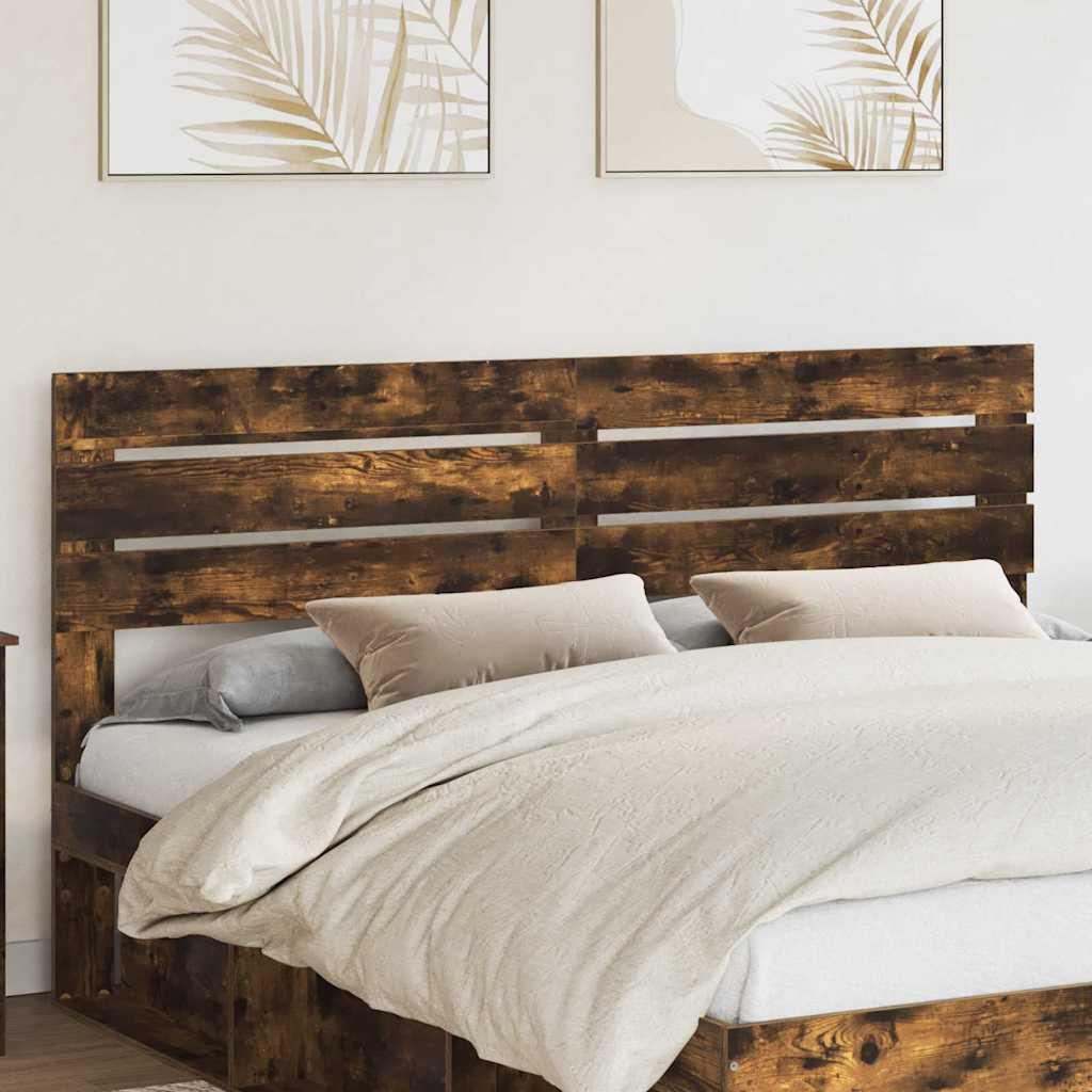 Sengegavl i røget eg - konstrueret træ, 203 × 100 cm billede