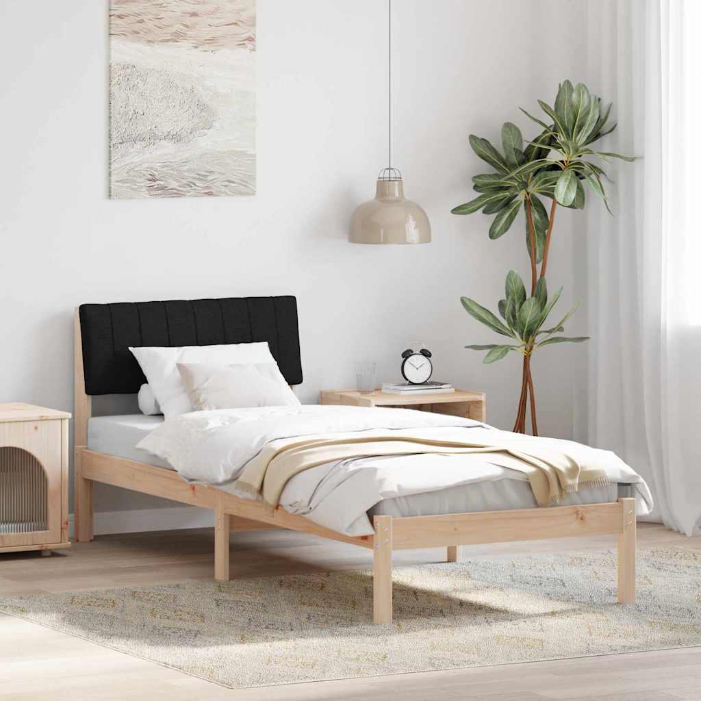 Sengestel Brun og sort 75 x 190 cm Massivt fyrretræ billede