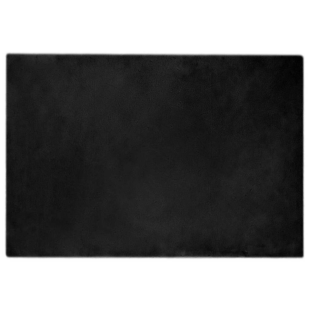 Faux Kanin Pels Tæppe Sort 120 x 170 cm Polyester billede