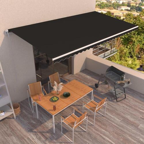 Markise 600x300 cm automatisk betjening antracitgrå