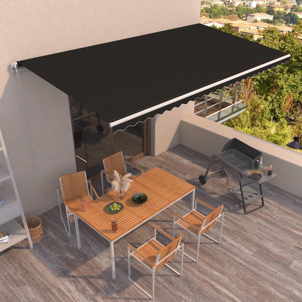 Markise 600x300 cm automatisk betjening antracitgrå