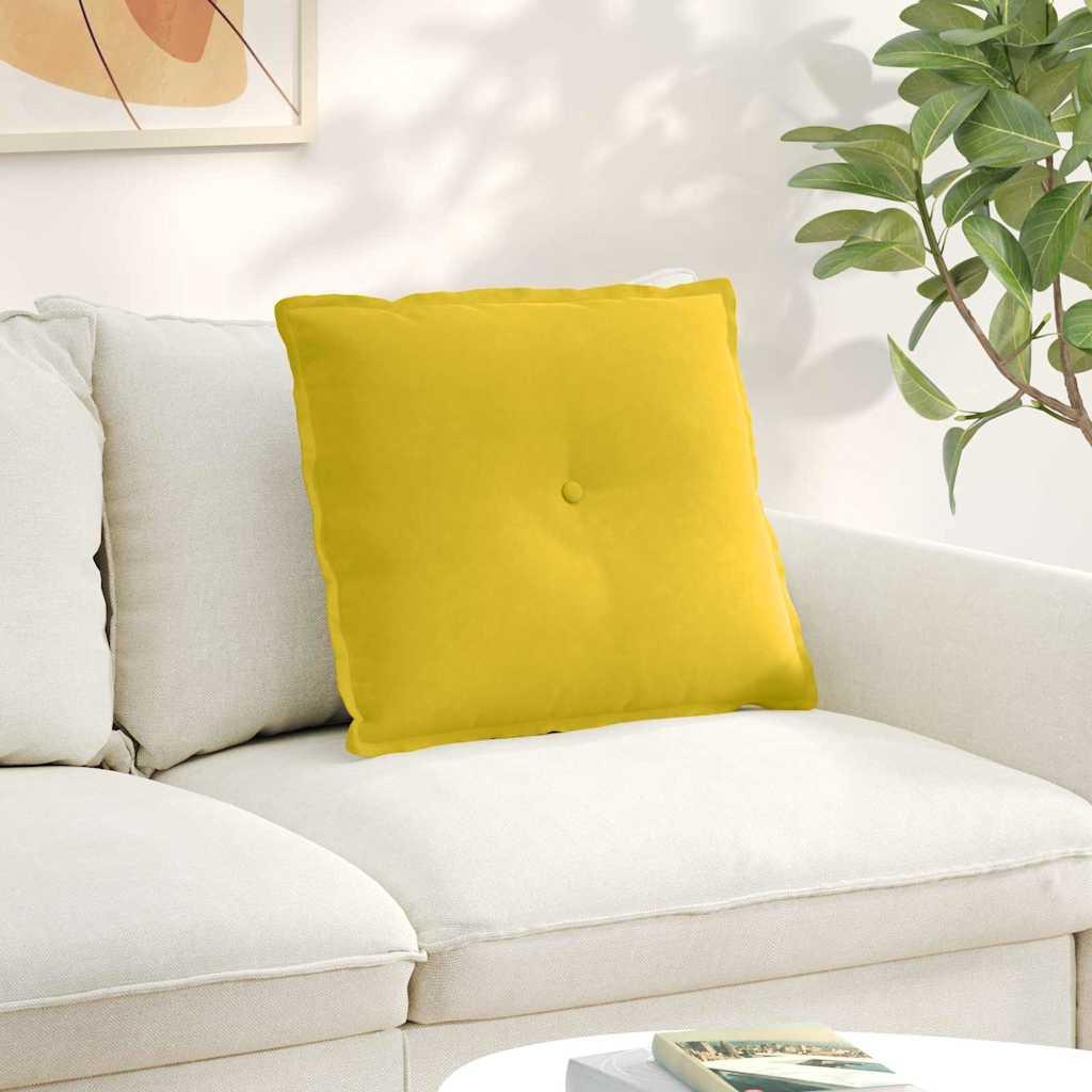 Rygpude Gul 60 x 50 cm Velourstof billede