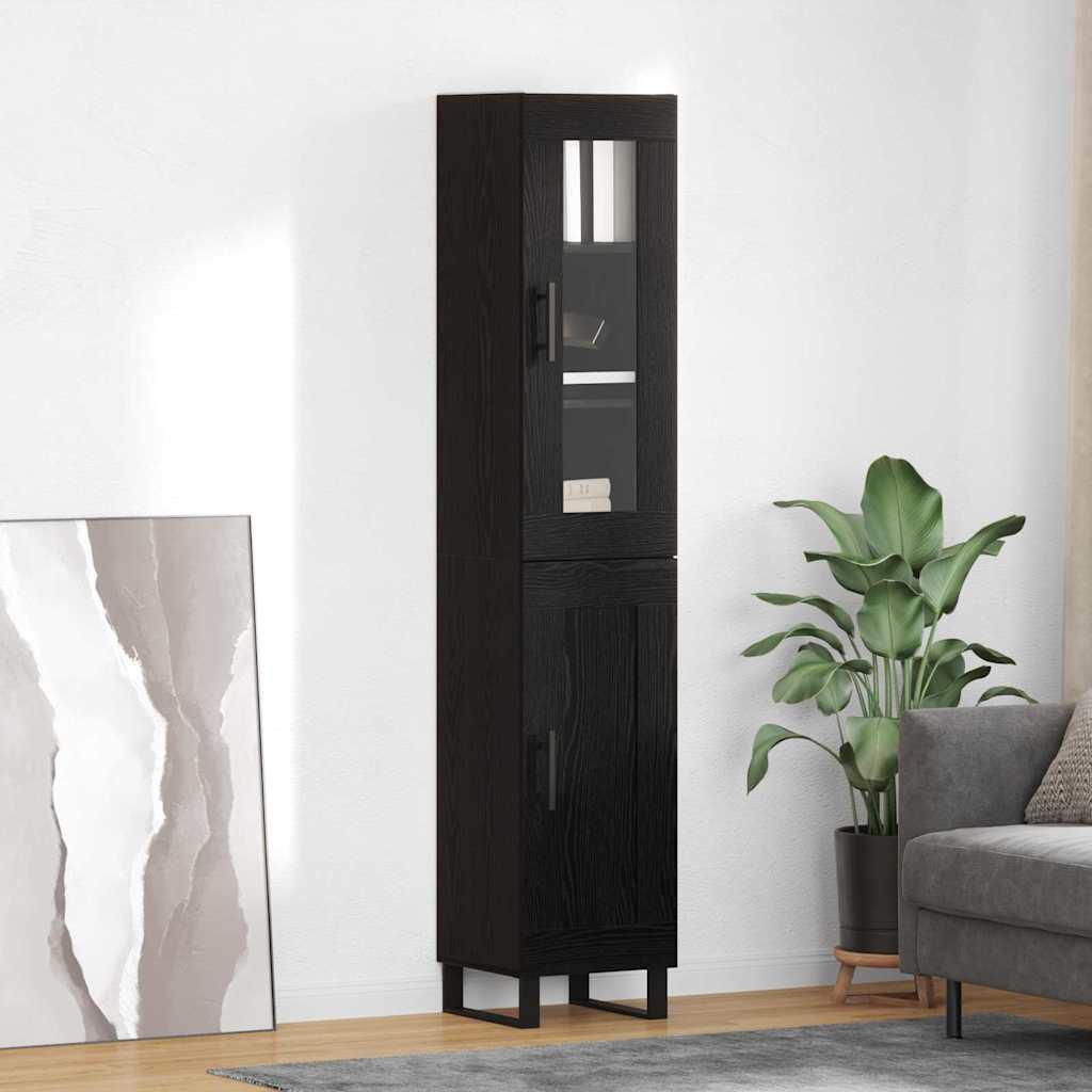 Highboard Sort eg 69,5 x 34 x 180 cm Konstrueret træ billede