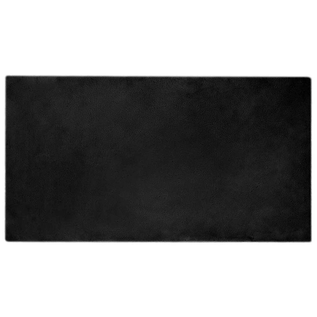 Faux Kanin Pels Tæppe Sort 80 x 150 cm Polyester billede
