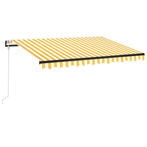 Markise 350x250 cm automatisk betjening gul og hvid