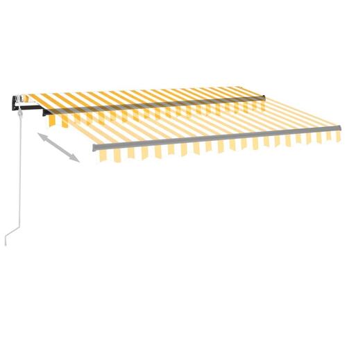 Markise 350x250 cm automatisk betjening gul og hvid