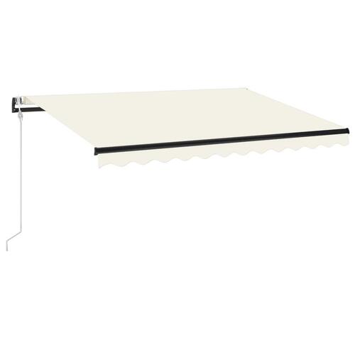 Markise m. LED + vindsensor 350x350 cm automatisk cremefarvet
