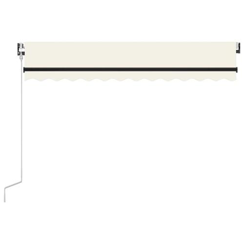 Markise m. LED + vindsensor 350x350 cm automatisk cremefarvet