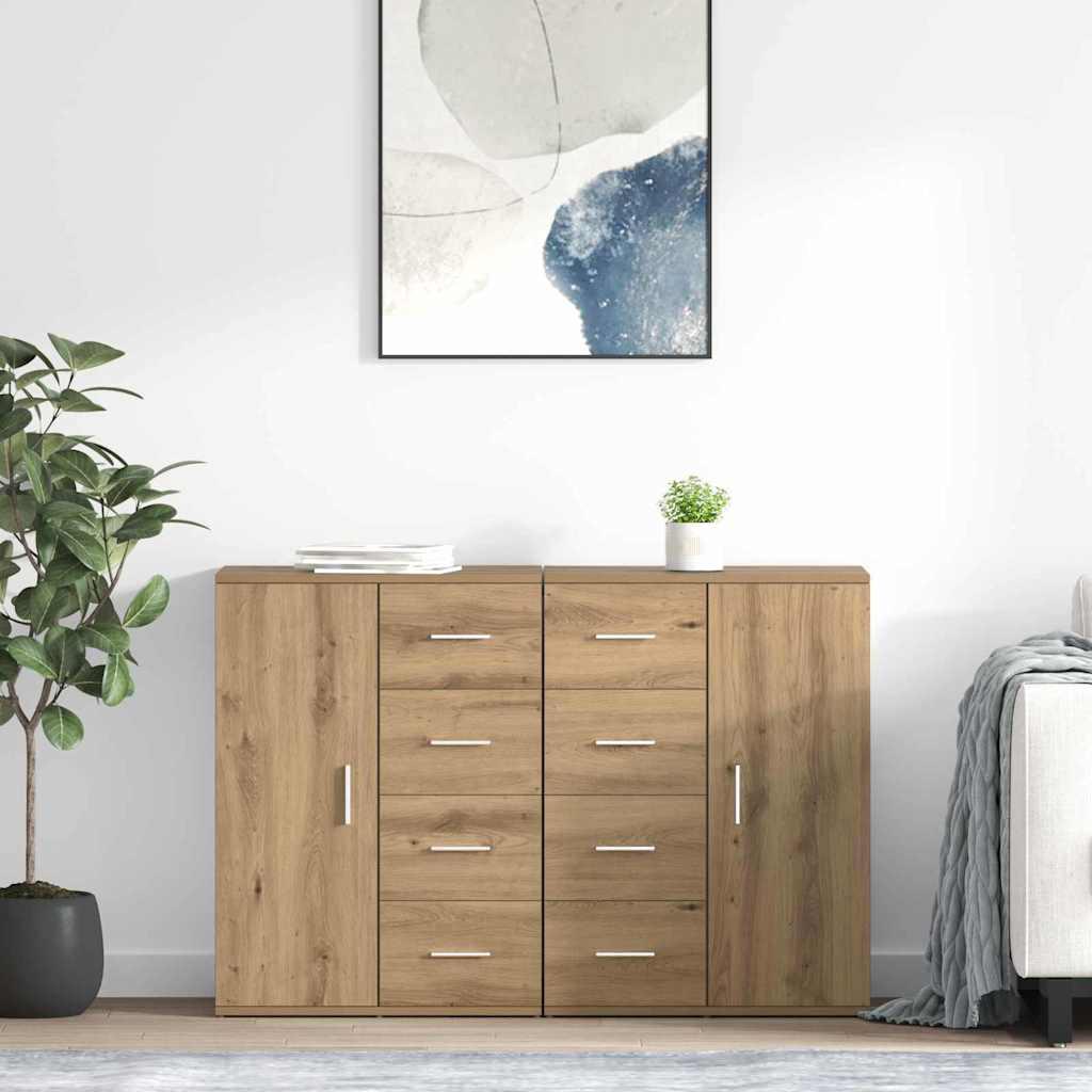 Sidebords Corona 2 stk Artisan Egetræ 59 x 39 x 80 cm billede