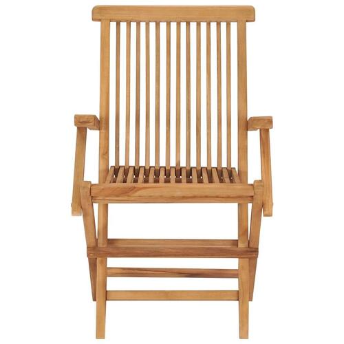 Havestole med beige hynder 2 stk. massivt teaktræ