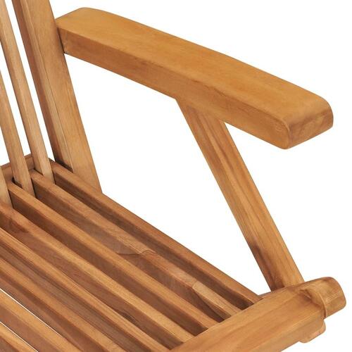 Havestole med beige hynder 2 stk. massivt teaktræ