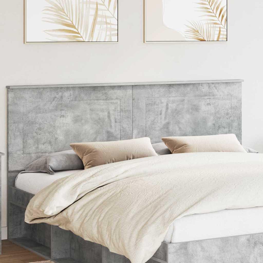 Sengegavl i betongrå - konstrueret træ, 100 cm høj, vægmonteret og højdejusterbar billede