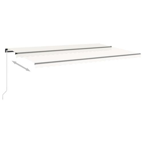 Markise m. LED-lys 500x300 cm manuel betjening cremefarvet
