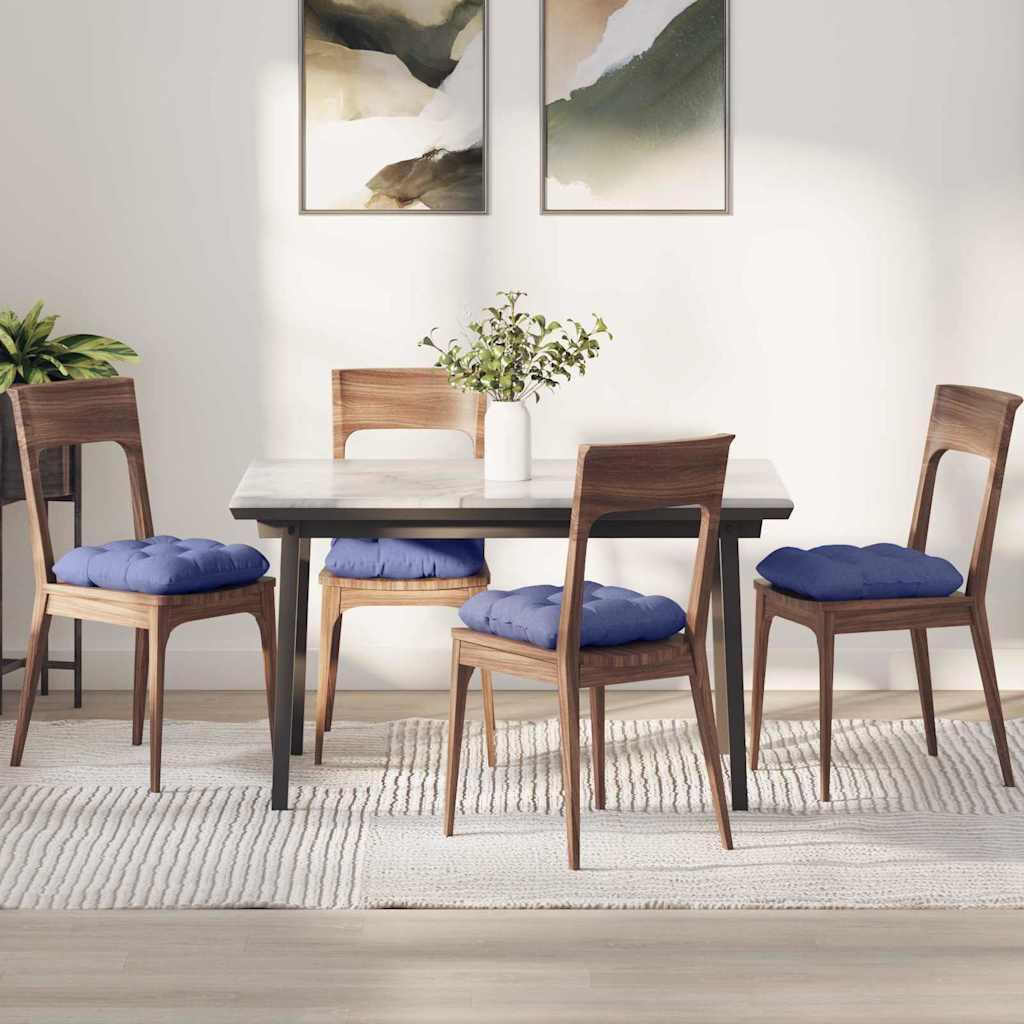 Sædepuder 4 stk Jeans blå 45 x 45 x 12 cm Stof billede