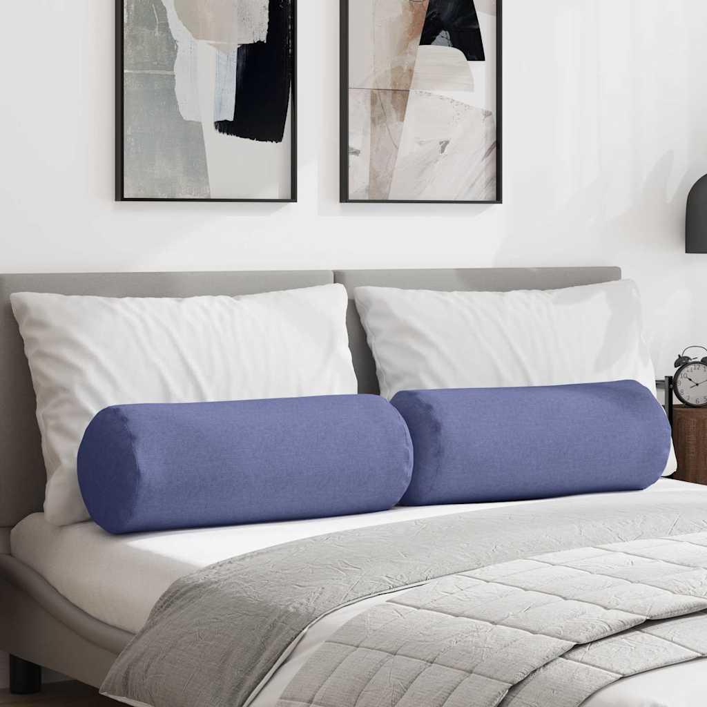 Bolsterpuder 2 stk Jeans blå Ø 25 x 70 cm Stof billede